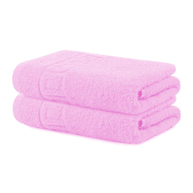 Solid Pink 2 piece 100% Cotton Hand Towel/Gym Towel/Face Towel