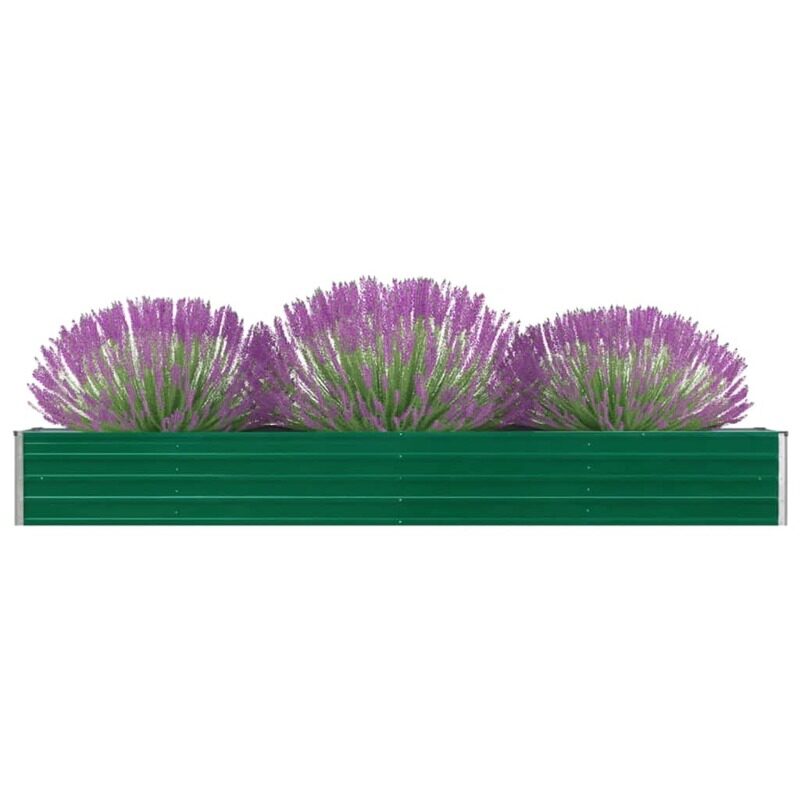 

vidaXL Garden Raised Bed Galvanised Steel 320x40x45 cm Green