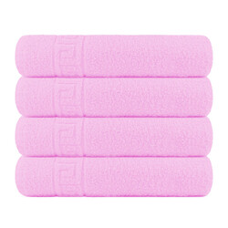 Solid Pink 4 piece 100% Cotton Hand Towel/Gym Towel/Face Towel
