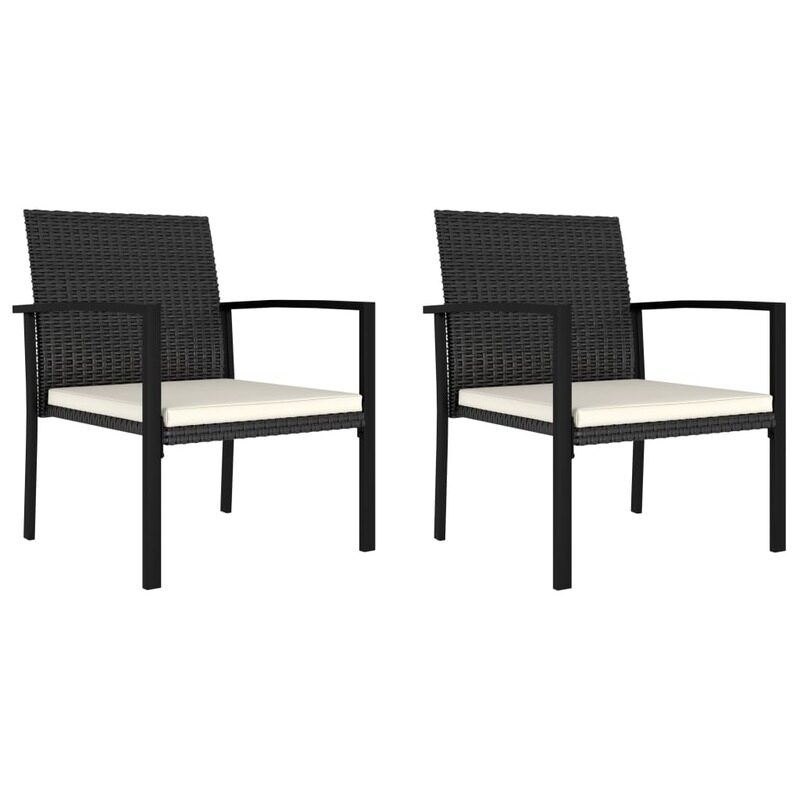 

vidaXL Garden Dining Chairs 2 pcs Poly Rattan Black