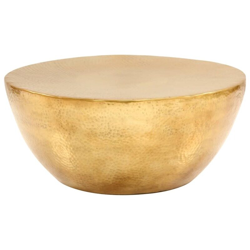 

vidaXL Coffee Table Hammered Aluminium 70x30 cm Brass