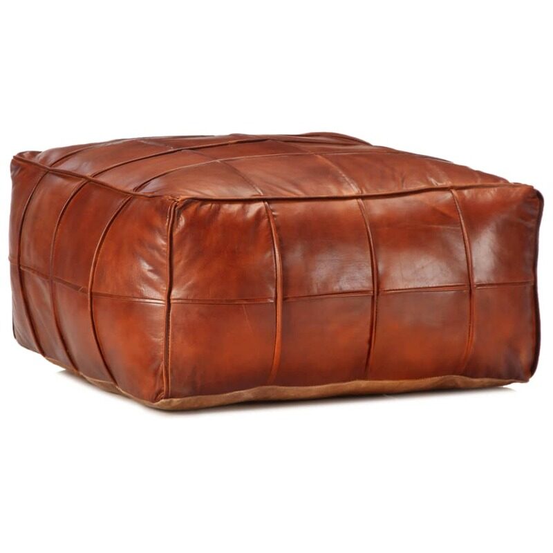 

vidaXL Pouffe Tan 60x60x30 cm Genuine Goat Leather