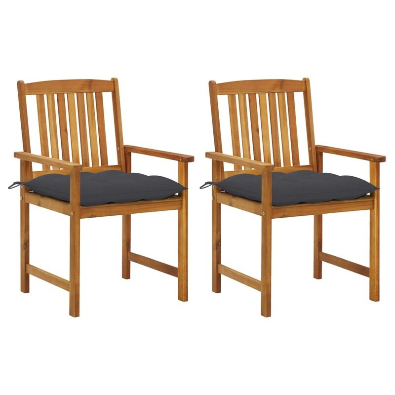 

vidaXL Garden Chairs with Cushions 2 pcs Solid Acacia Wood
