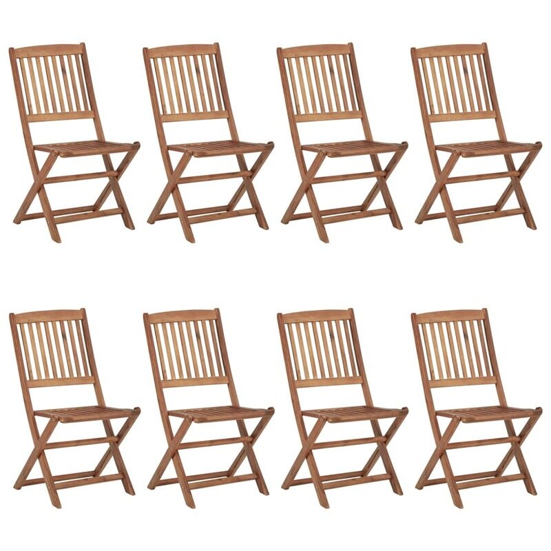 

vidaXL Folding Outdoor Chairs 8 pcs Solid Acacia Wood