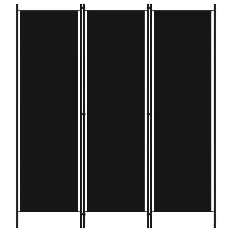 

vidaXL 3-Panel Room Divider Black 150x180 cm