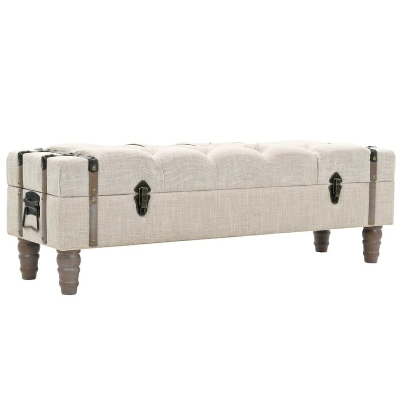 

vidaXL Storage Bench Solid Wood and Steel 111x34x37 cm