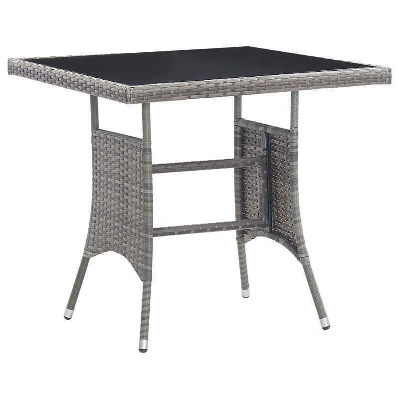 

vidaXL Garden Table Anthracite 80x80x74 cm Poly Rattan