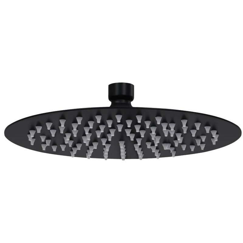 

vidaXL Rain Shower Head Stainless Steel 20 cm Round Black