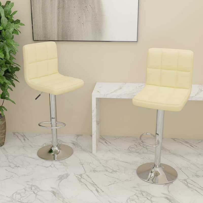 

vidaXL Bar Stools 2 pcs Cream Fabric