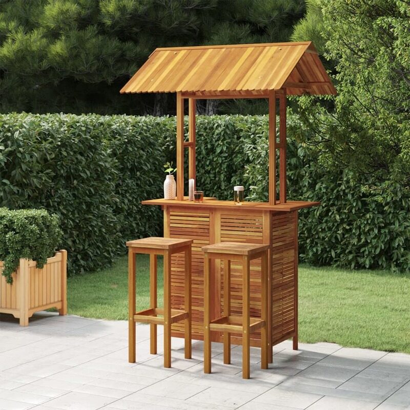 

vidaXL 3 Piece Garden Bar Set Solid Wood Acacia