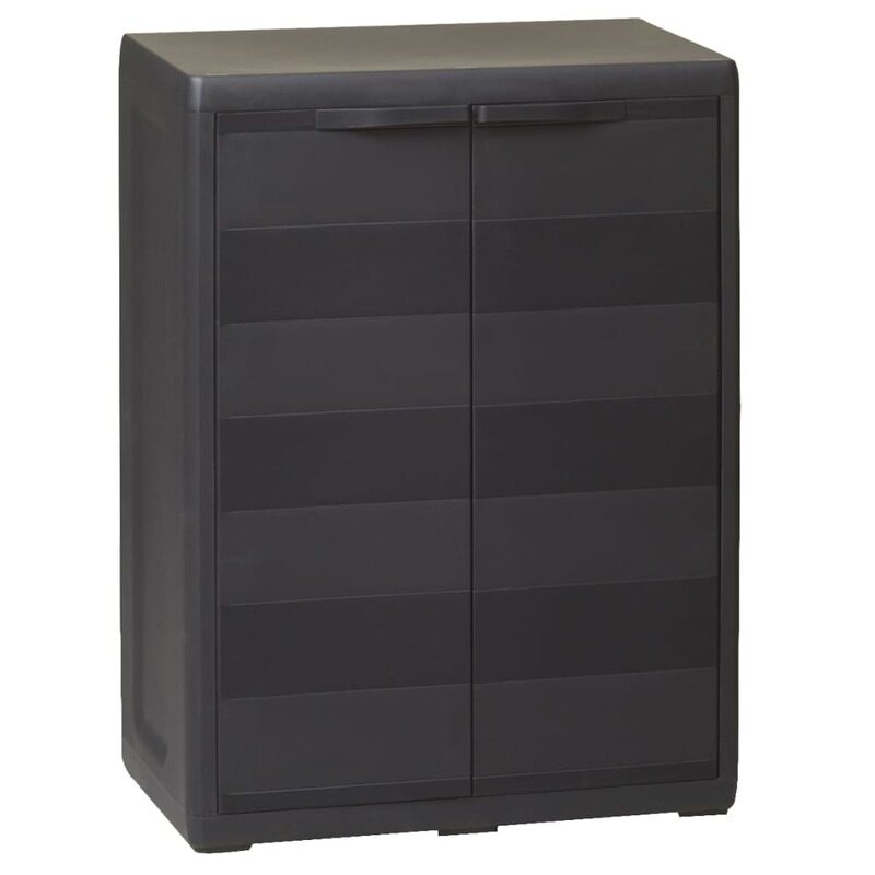 

vidaXL Garden Storage Cabinet with 1 Shelf Black