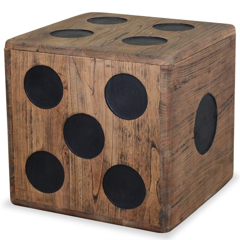 

vidaXL Storage Box Mindi Wood 40x40x40 cm Dice Design