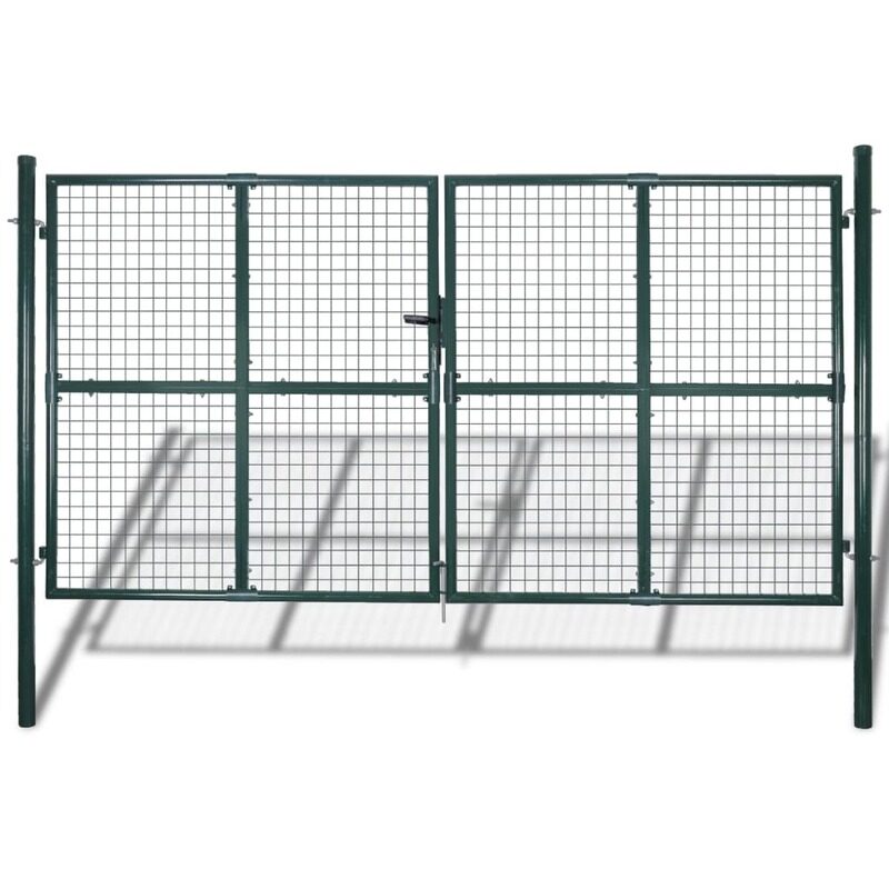 

vidaXL Double Door Fence Gate Powder-Coated Steel