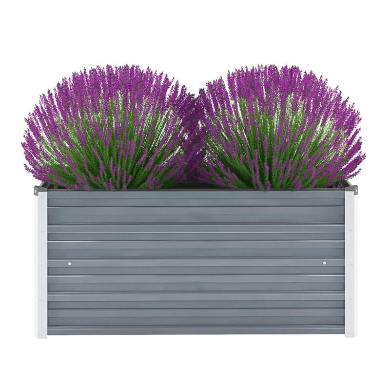 

vidaXL Garden Raised Bed Galvanised Steel 100x40x45 cm Grey