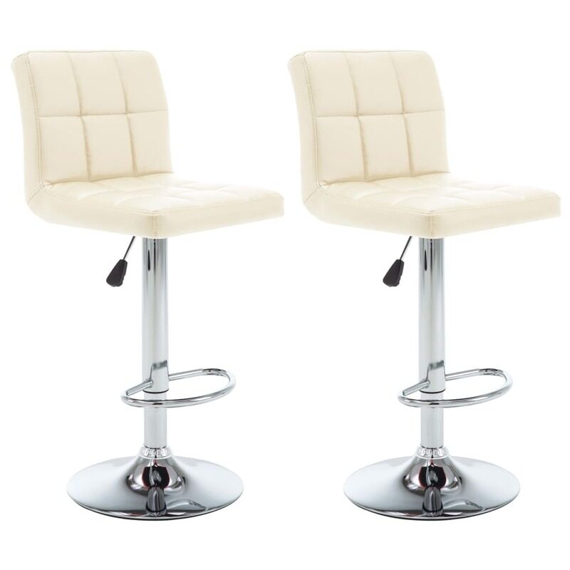 

vidaXL Bar Stools 2 pcs Cream Faux Leather