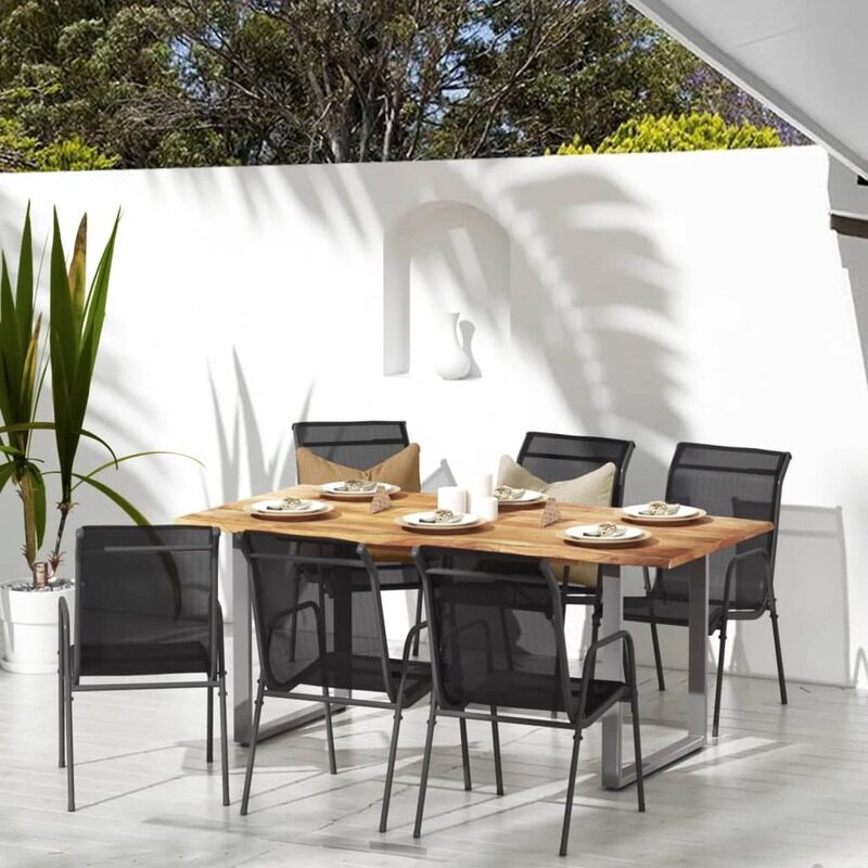 

vidaXL Garden Chairs 6 pcs Steel and Textilene Black