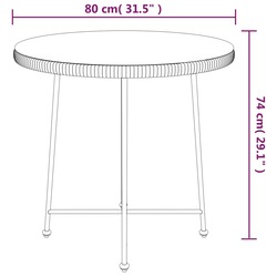 vidaXL Dining Table Black 80 cm Tempered Glass and Steel