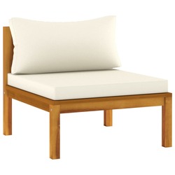 vidaXL 4-Seater Garden Sofa with Cream Cushion Solid Acacia Wood