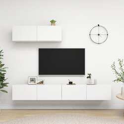 vidaXL TV Cabinets 3 pcs White Engineered Wood