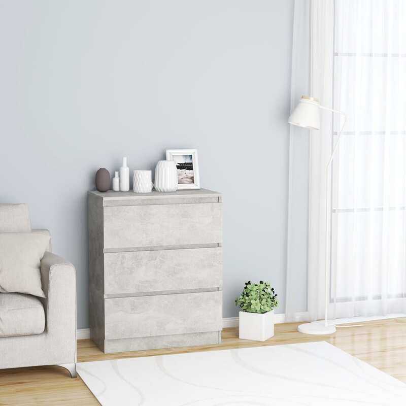 

vidaXL Sideboard Concrete Grey 60x35x76 cm Engineered Wood