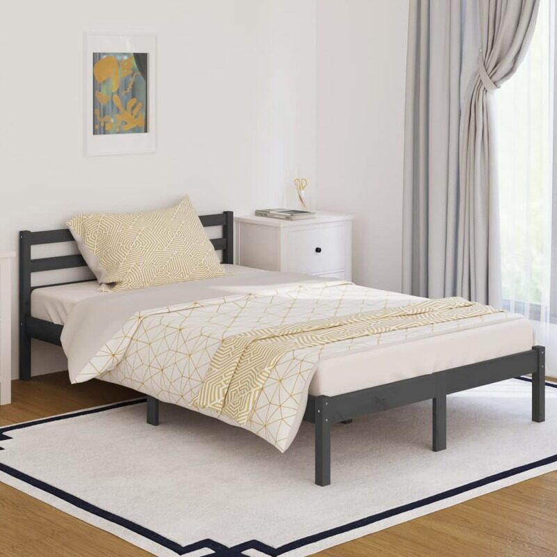 

vidaXL Day Bed Solid Wood Pine 120x200 cm Small Double Grey