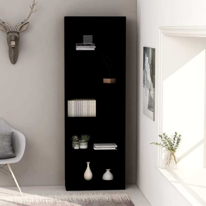 

vidaXL 5-Tier Book Cabinet Black 60x24x175 cm Engineered Wood