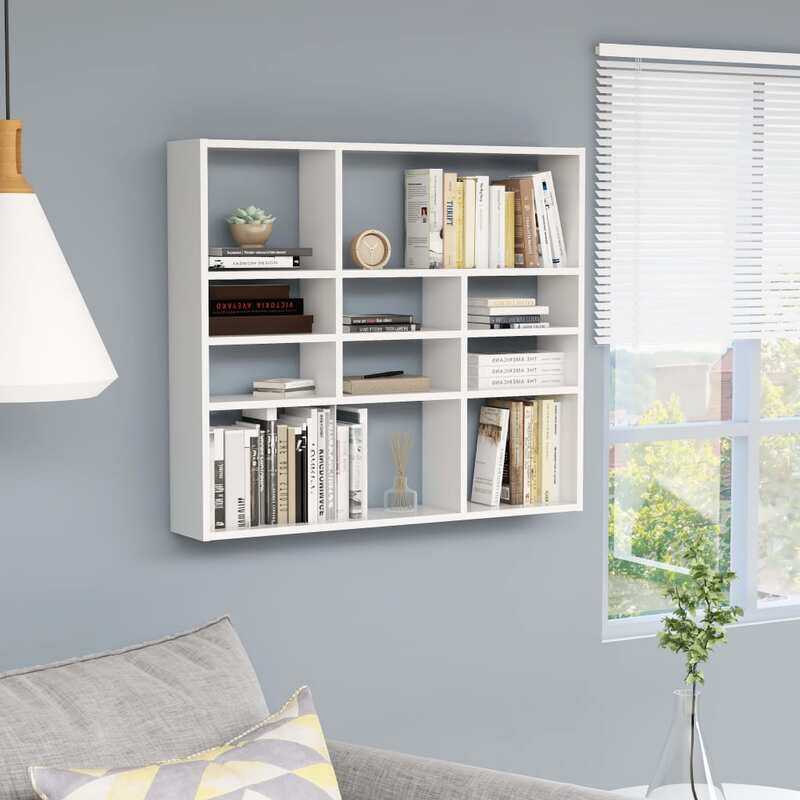 

vidaXL Wall Shelf White 90x16x78 cm Engineered Wood