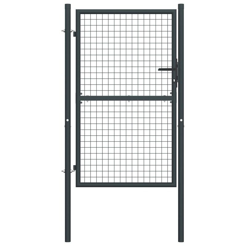 

vidaXL Mesh Garden Gate Galvanised Steel 100x200 cm Grey