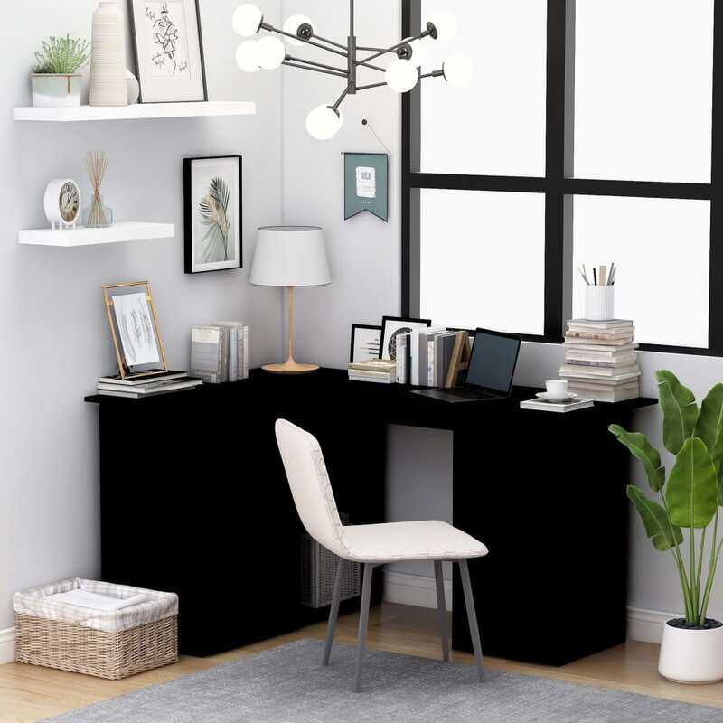 

vidaXL Corner Desk Black 145x100x76 cm Engineered Wood