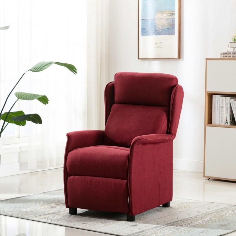 

vidaXL Recliner Wine Red Fabric