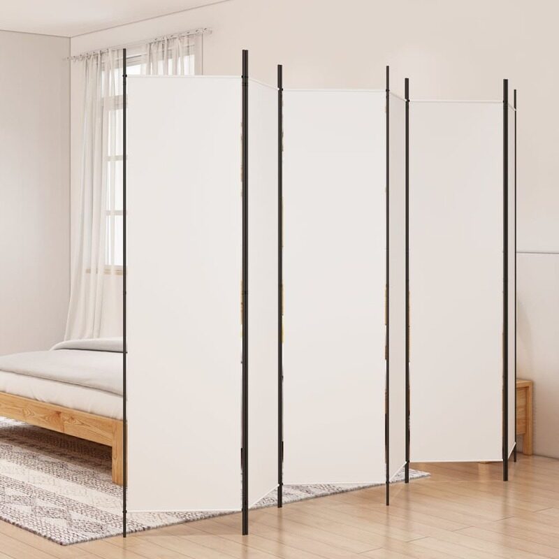 

vidaXL 6-Panel Room Divider White 300x200 cm Fabric