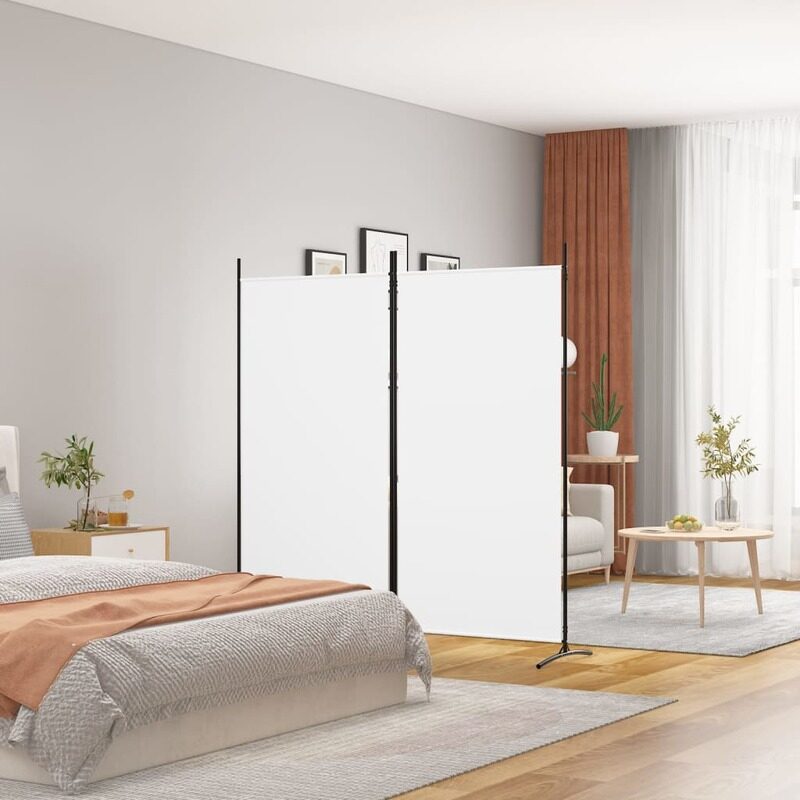 

vidaXL 2-Panel Room Divider White 175x180 cm Fabric
