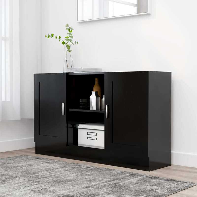 

vidaXL Sideboard Black 120x30.5x70 cm Engineered Wood