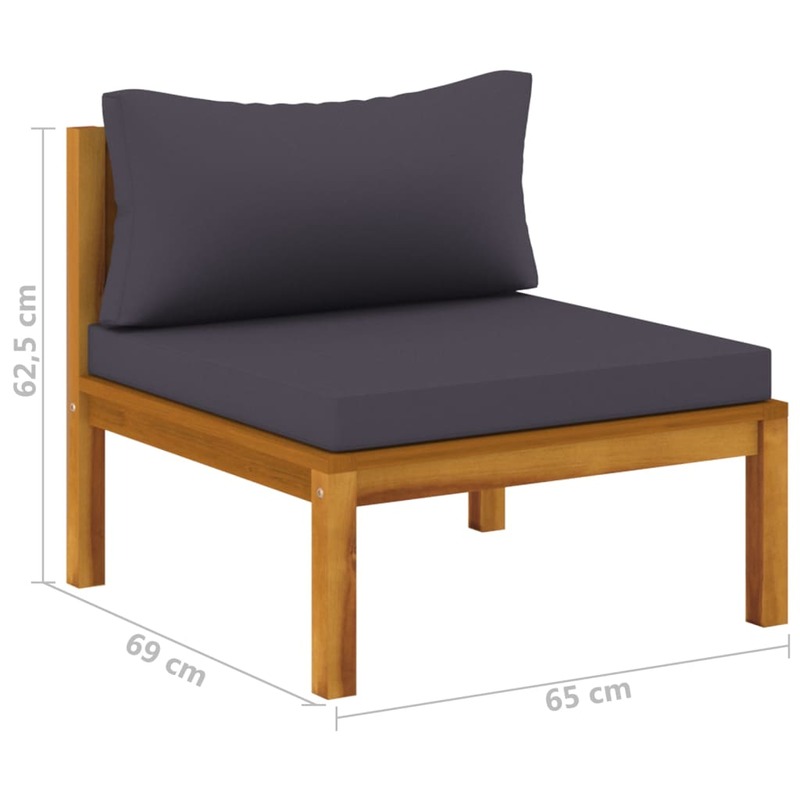 vidaXL 12 Piece Garden Lounge Set with Cushion Solid Acacia Wood