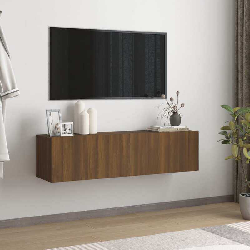 

vidaXL TV Wall Cabinet Brown Oak 120x30x30 cm Engineered Wood