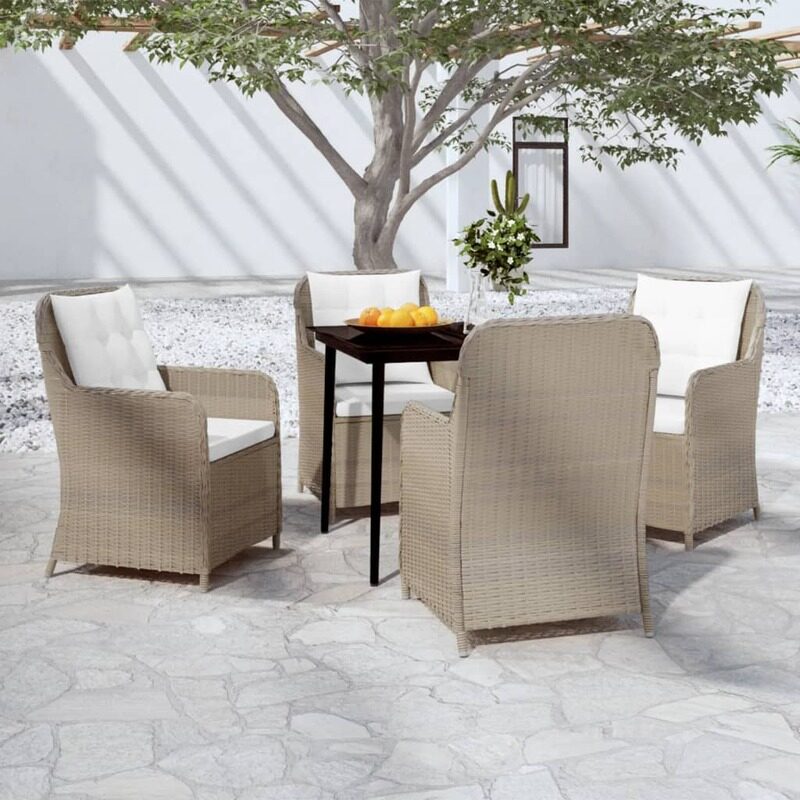 

vidaXL 5 Piece Garden Dining Set Brown