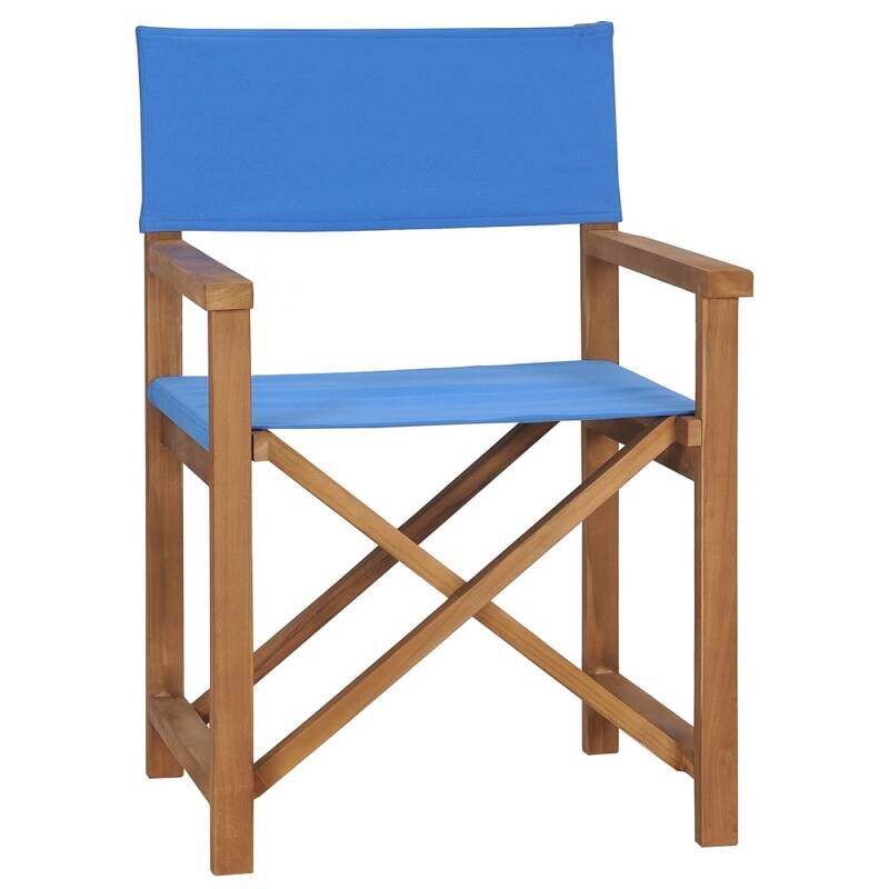 

vidaXL Director's Chair Solid Teak Wood Blue