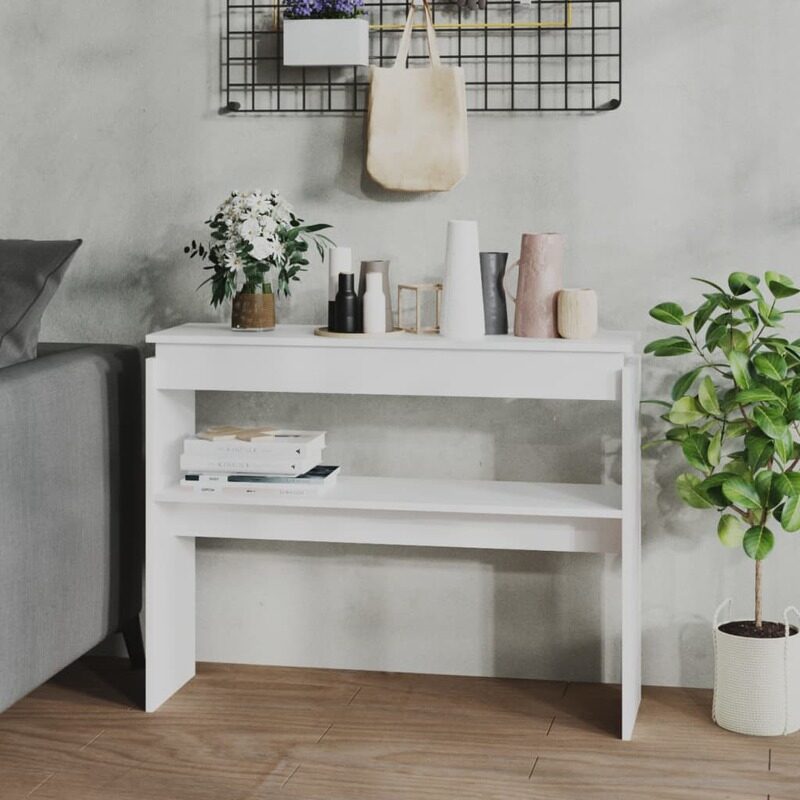 

vidaXL Console Table White 102x30x80 cm Engineered Wood