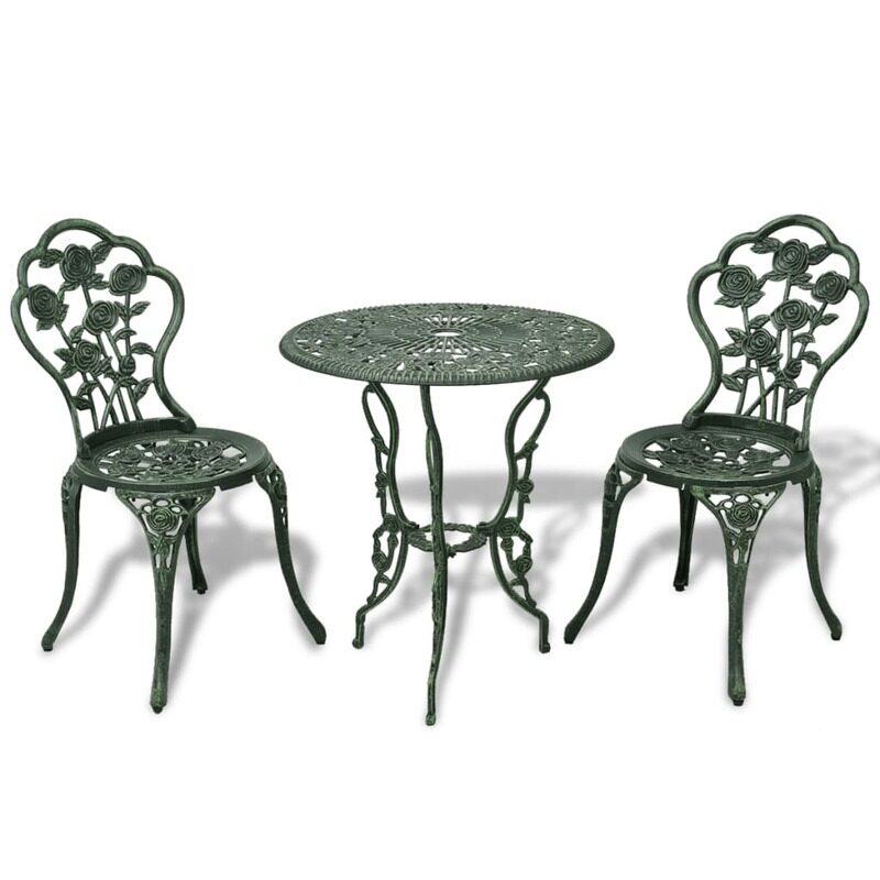 

vidaXL 3 Piece Bistro Set Cast Aluminium Green
