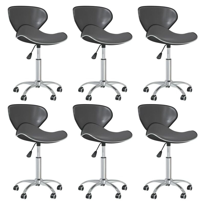 

vidaXL Swivel Dining Chairs 6 pcs Grey Faux Leather