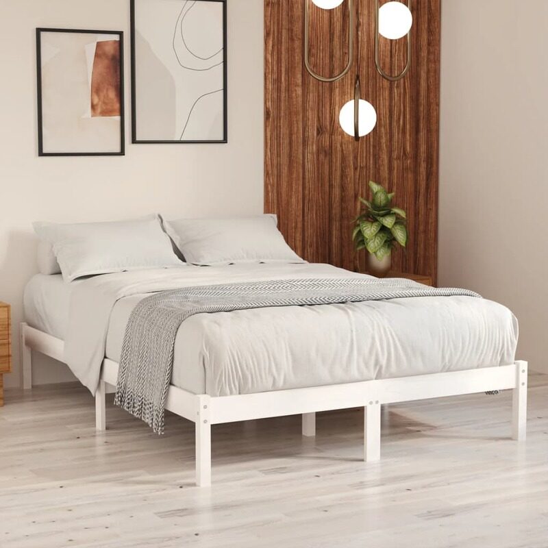 

vidaXL Bed Frame White Solid Wood Pine 160x200 cm