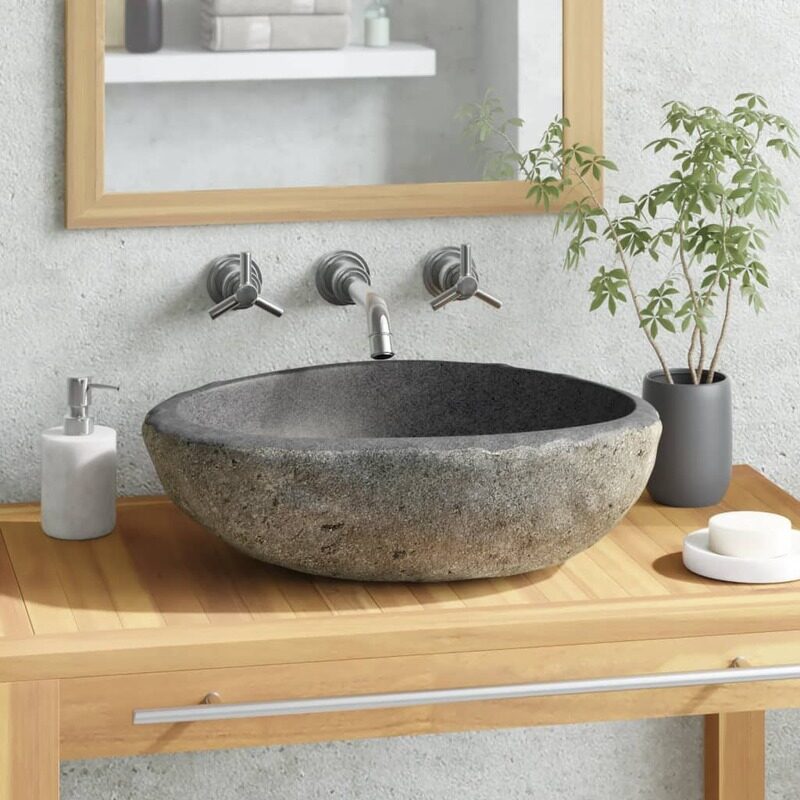 vidaXL Basin River Stone Oval 29-38 cm