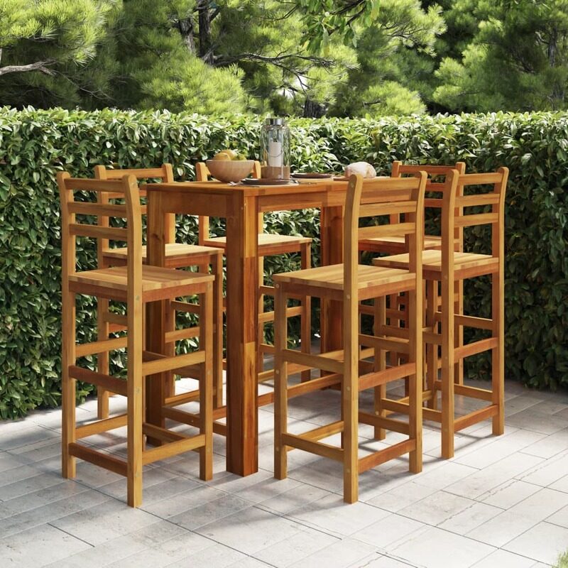 

vidaXL 7 Piece Garden Bar Set Solid Wood Acacia