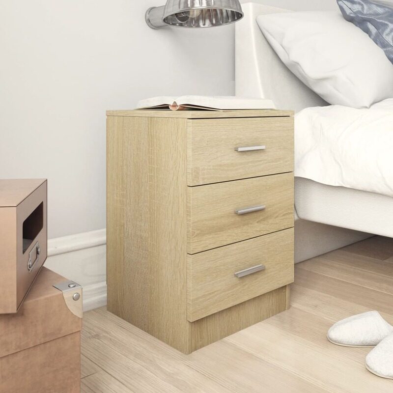 

vidaXL Bedside Cabinets 2 pcs Sonoma Oak 38x35x56 cm Engineered Wood
