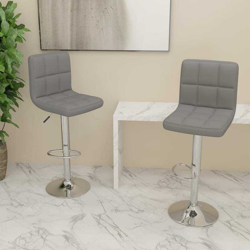 

vidaXL Bar Stools 2 pcs Light Grey Fabric