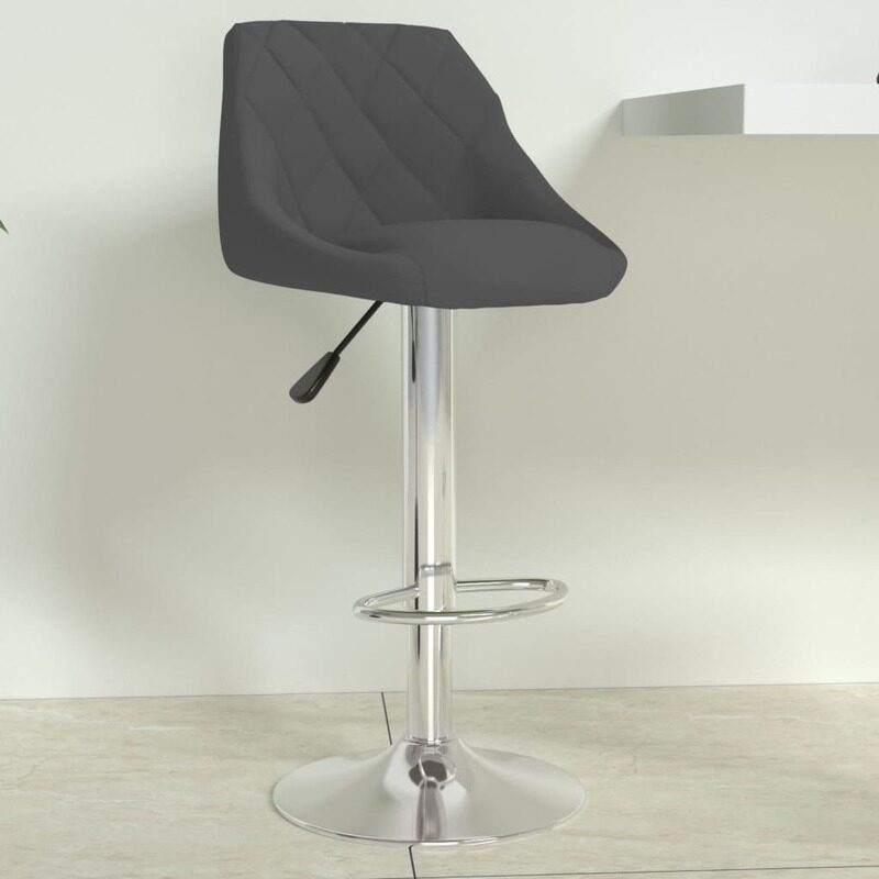 

vidaXL Bar Stool Dark Grey Velvet