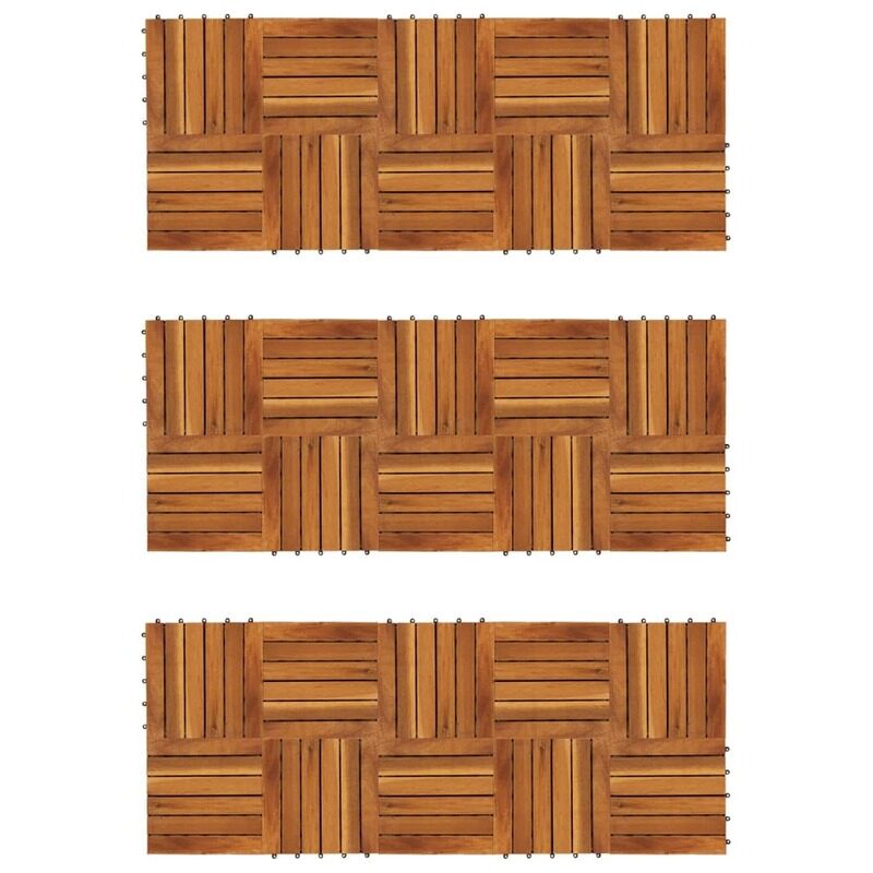 

vidaXL Decking Tiles Vertical Pattern 30 x 30 cm Acacia Set of 30