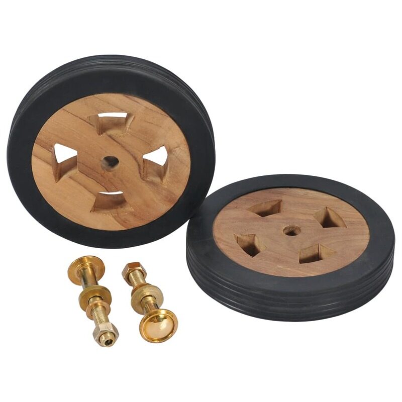 

vidaXL Sunlounger Spare Wheels 2 pcs Solid Teak Wood