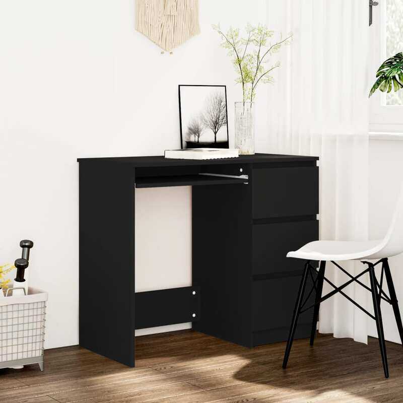 

vidaXL Desk Black 90x45x76 cm Engineered Wood