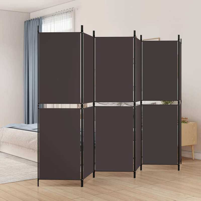 

vidaXL 6-Panel Room Divider Brown 300x180 cm Fabric